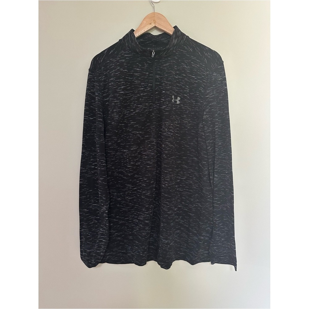 Athleisure Gorpcore Under Armour Pullover XXL Black Heathered Threadborne Zip